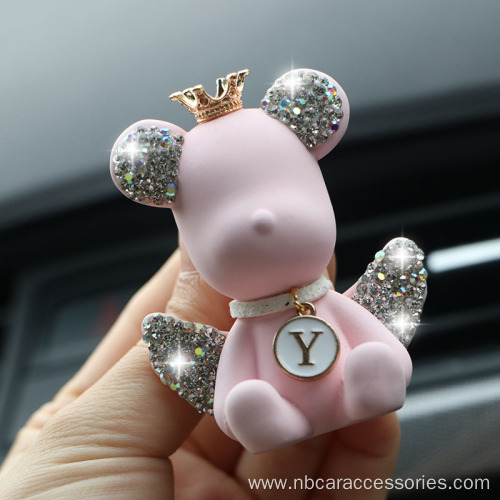 Diamond Studded Bear Portable Car Vent Aromatherapy Clip